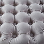 Cosmos Tufted Velvet Fabric Round Ottoman Footstools - Beige - Furniture > Sofas