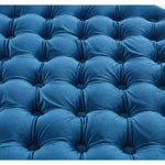 Cosmos Tufted Velvet Fabric Round Ottoman Footstools - Blue - Furniture > Sofas
