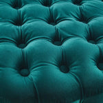 Cosmos Tufted Velvet Fabric Round Ottoman Footstools - Green - Furniture > Sofas
