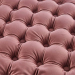 Cosmos Tufted Velvet Fabric Round Ottoman Footstools - Rose Pink - Furniture > Sofas