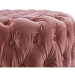 Cosmos Tufted Velvet Fabric Round Ottoman Footstools - Rose Pink - Furniture > Sofas