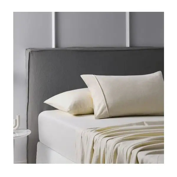 Cotton Flannelette Ivory Sheet Set by Accessorize Single - Home & Garden > Bedding > Bed Sheets