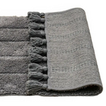 Cotton Fringe Tufted Non-Slip Bathmat Charcoal Grey - Home & Garden > Bathroom Accessories > Bath Mats & Rugs