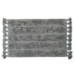 Cotton Fringe Tufted Non-Slip Bathmat Charcoal Grey - Home & Garden > Bathroom Accessories > Bath Mats & Rugs