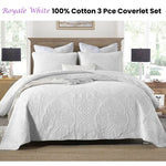 Cotton Rich Lightly Quilted Coverlet Set Royale White King - Home & Garden > Bedding > Quilts & Duvets