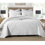 Cotton Rich Lightly Quilted Coverlet Set Royale White King - Home & Garden > Bedding > Quilts & Duvets