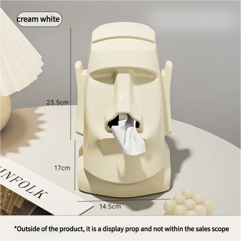 Cream White Versatile Desktop Headphone Stand & Tissue Box (23.5x17x14.5cm) - Home & Garden > Storage > Storage Boxes