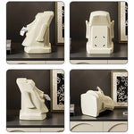 Cream White Versatile Desktop Headphone Stand & Tissue Box (23.5x17x14.5cm) - Home & Garden > Storage > Storage Boxes