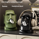 Cream White Versatile Desktop Headphone Stand & Tissue Box (23.5x17x14.5cm) - Home & Garden > Storage > Storage Boxes