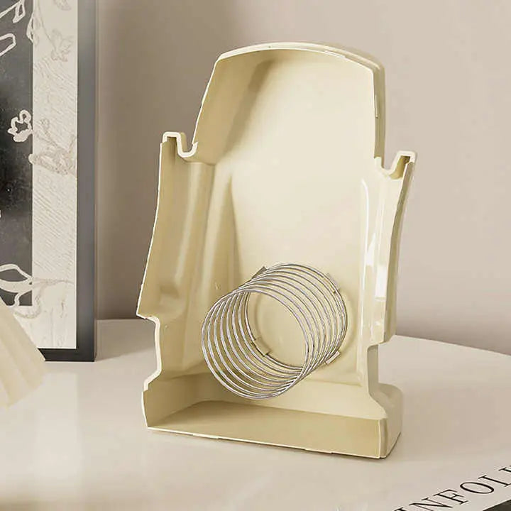 Cream White Versatile Desktop Headphone Stand & Tissue Box (23.5x17x14.5cm) - Home & Garden > Storage > Storage Boxes