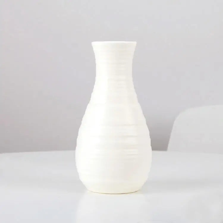 Creative Desktop Flower Vase - Modern Plastic Decoration - Milk White - Home & Garden > Decor > Vases & Table Decor