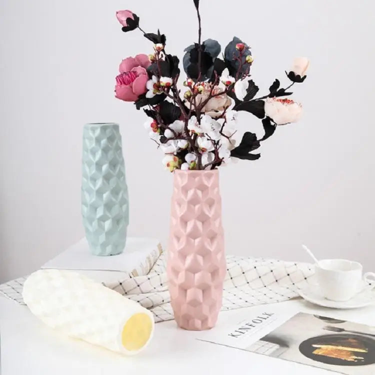 Creative Diamond-shaped Vase for Dry and Wet Flower Arrangements - Pink - Home & Garden > Decor > Vases & Table Decor