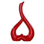 Creative Heart-shaped Ceramic Flower Vase for Home Office or Wedding Decor - Red - Home & Garden > Decor > Vases &