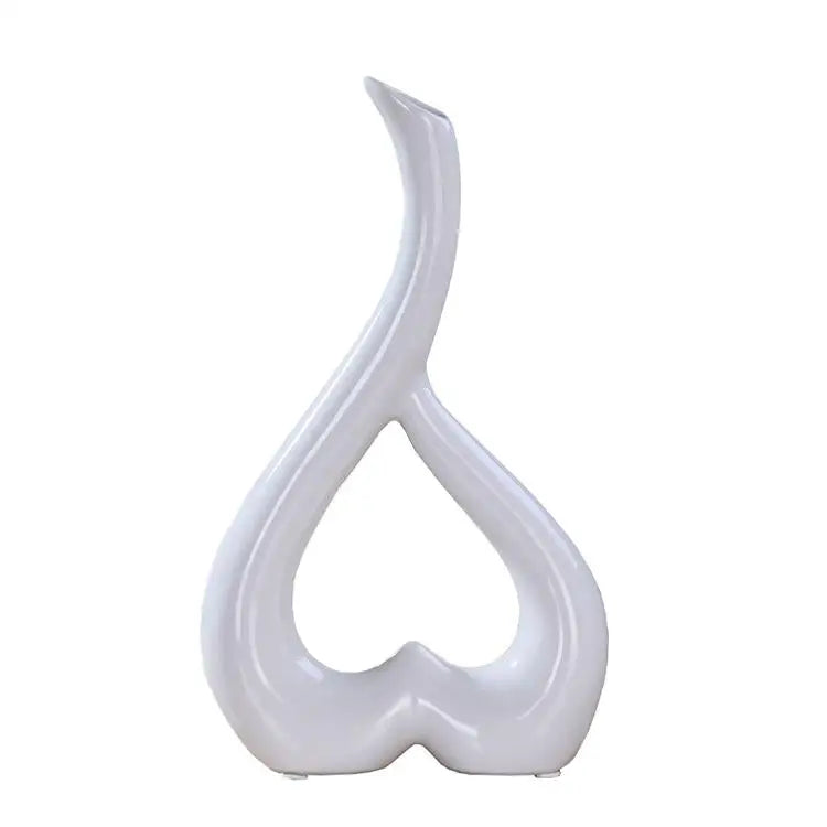 Creative Heart-shaped Ceramic Flower Vase for Home Office or Wedding Decor - Red - Home & Garden > Decor > Vases &