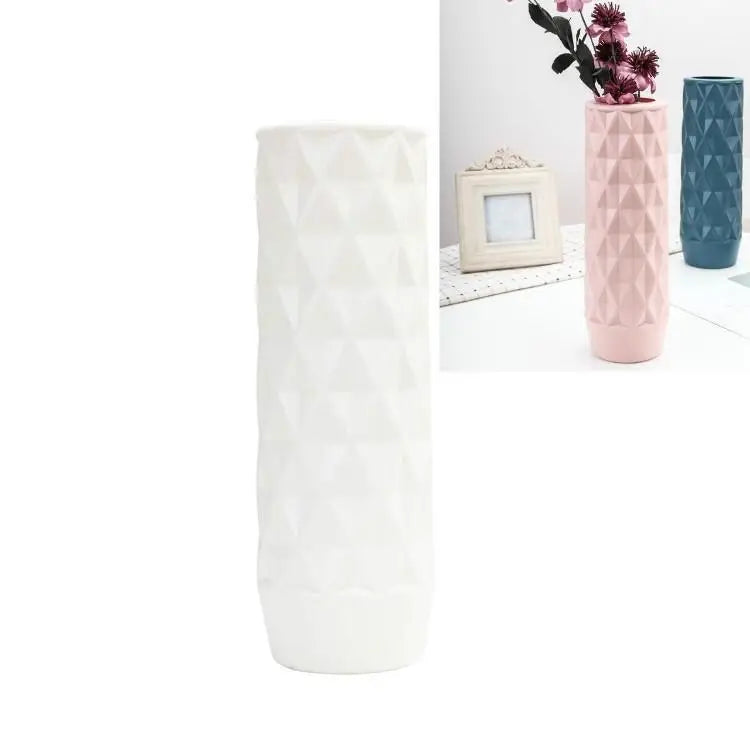 Creative Plastic Vase for Home Decoration - Flower Arrangement Container - Milk White - Home & Garden > Decor > Vases &