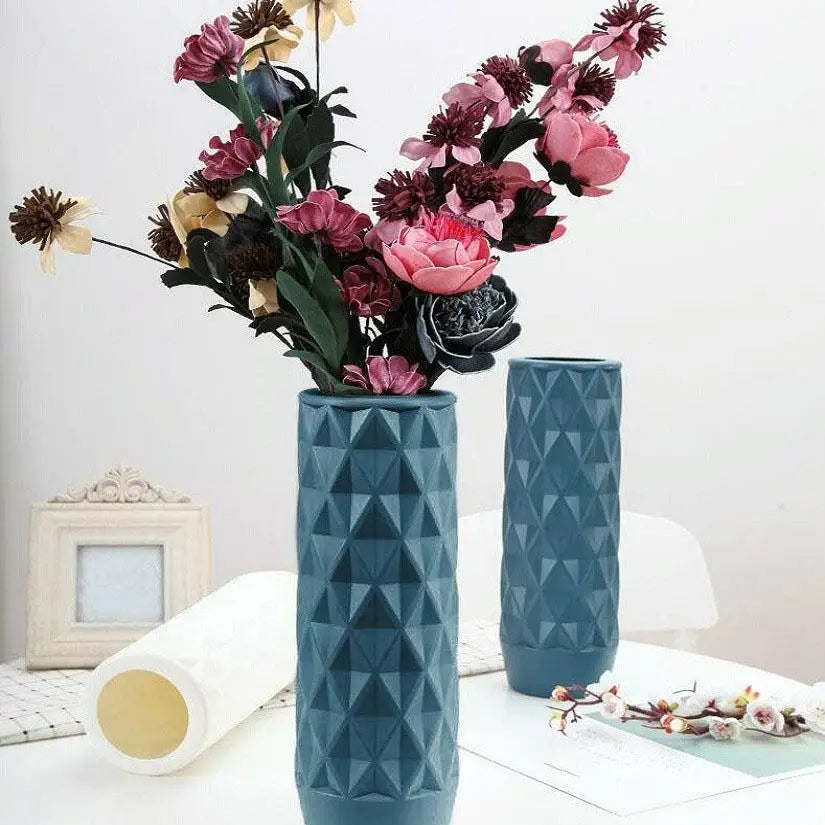 Creative Plastic Vase for Home Decoration - Flower Arrangement Container - Blue - Home & Garden > Decor > Vases & Table
