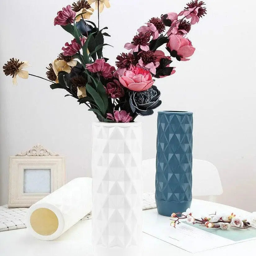 Creative Plastic Vase for Home Decoration - Flower Arrangement Container - Milk White - Home & Garden > Decor > Vases &