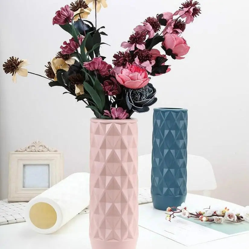 Creative Plastic Vase for Home Decoration - Flower Arrangement Container - Pink - Home & Garden > Decor > Vases & Table