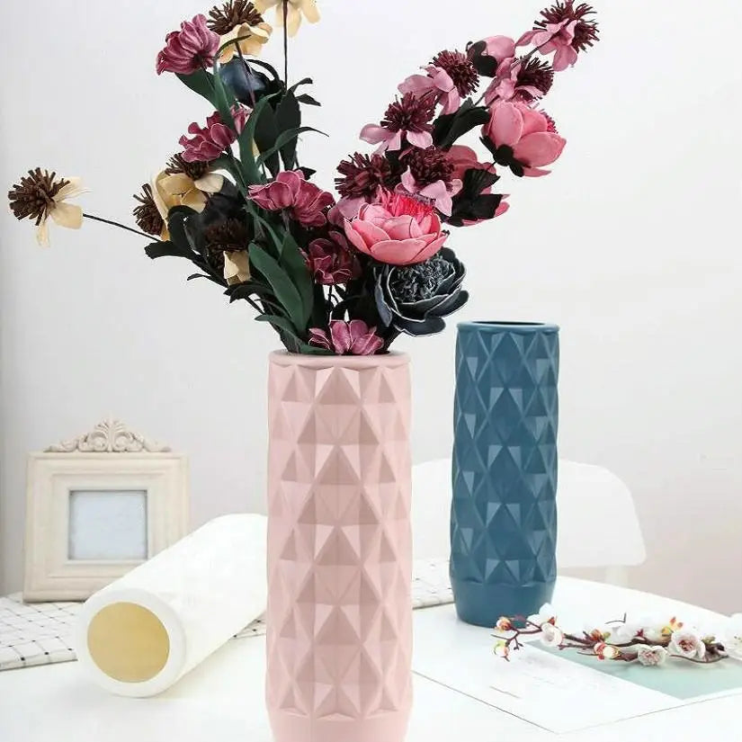 Creative Plastic Vase for Home Decoration - Flower Arrangement Container - Blue - Home & Garden > Decor > Vases & Table