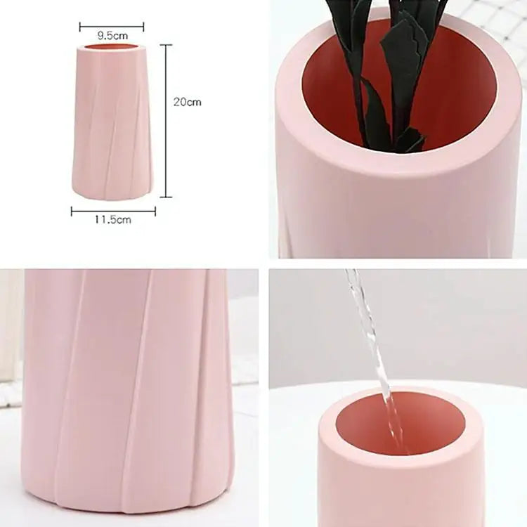 Creative Plastic Vase for Modern Decor - Simple Design - Pink - Home & Garden > Decor > Vases & Table Decor