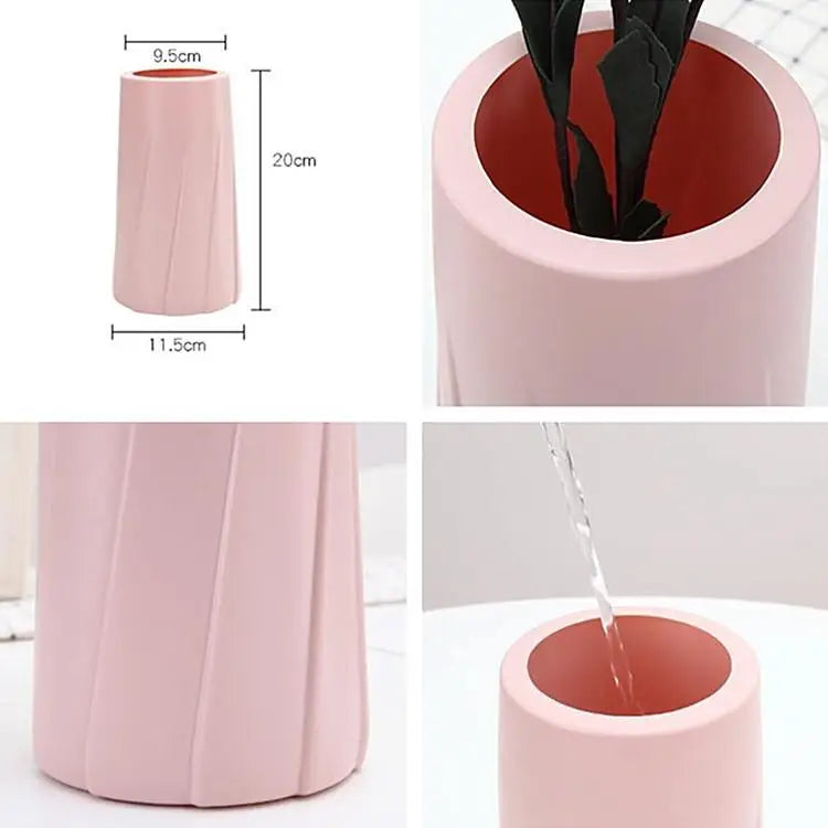 Creative Plastic Vase for Modern Decor - Simple Design - Pink - Home & Garden > Decor > Vases & Table Decor