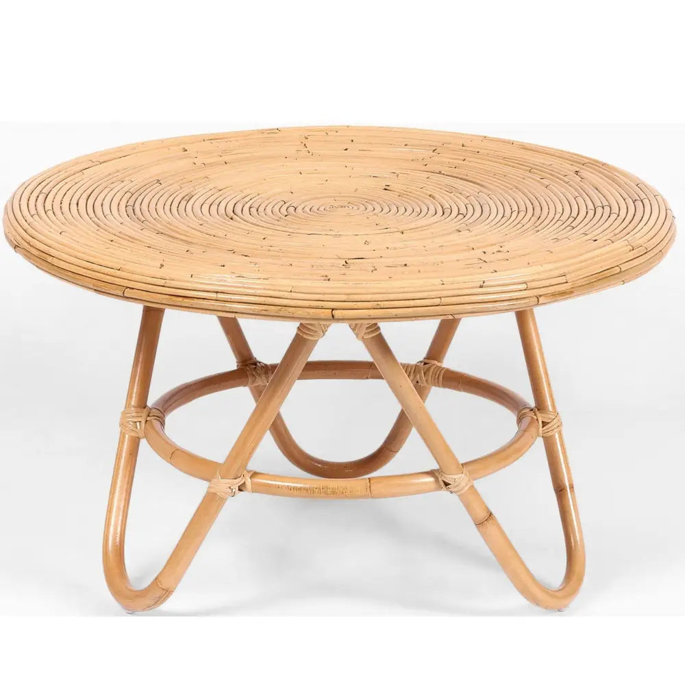 Crocus Rattan Round Coffee Table 80cm - Natural - Furniture > Living Room