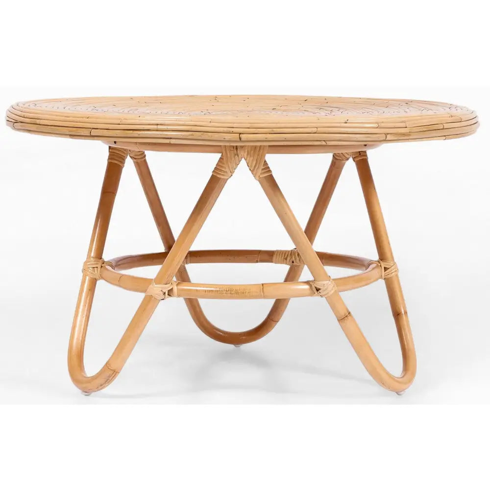 Crocus Rattan Round Coffee Table 80cm - Natural - Furniture > Living Room