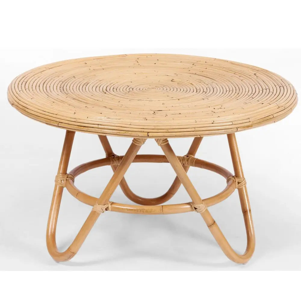 Crocus Rattan Round Coffee Table 80cm - Natural - Furniture > Living Room
