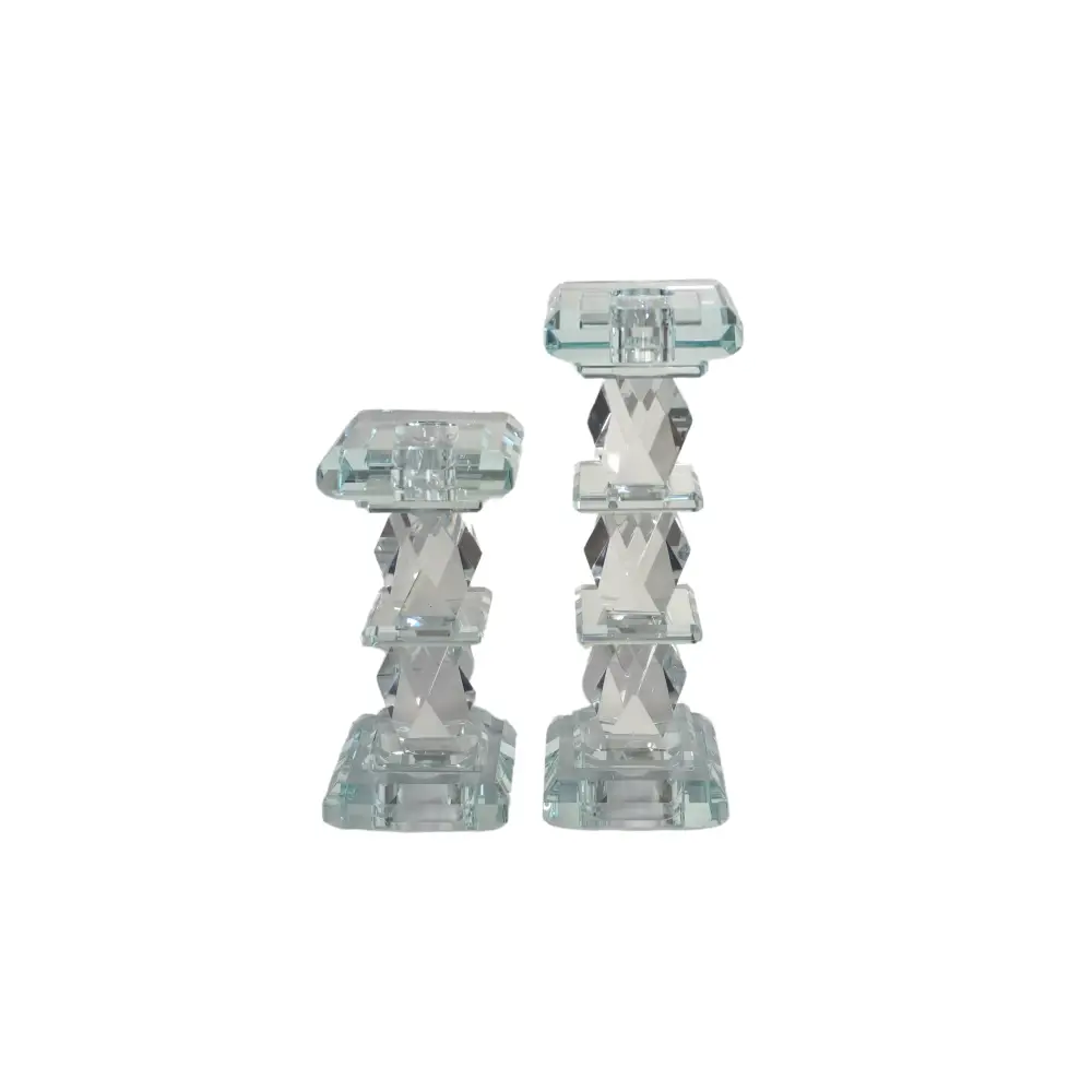 Crystal Candle Pillar - Set of 2 - Home & Garden > Decor > Vases & Table Decor