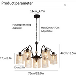 Crystal Chandelier Industrial Farmhouse Black - Home & Garden > Lighting