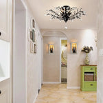 Crystal Chandelier LED Ceiling Light 4 lights Black - Home & Garden > Lighting