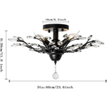 Crystal Chandelier LED Ceiling Light 4 lights Black - Home & Garden > Lighting