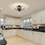 Crystal Chandelier LED Ceiling Light 4 lights Black - Home & Garden > Lighting