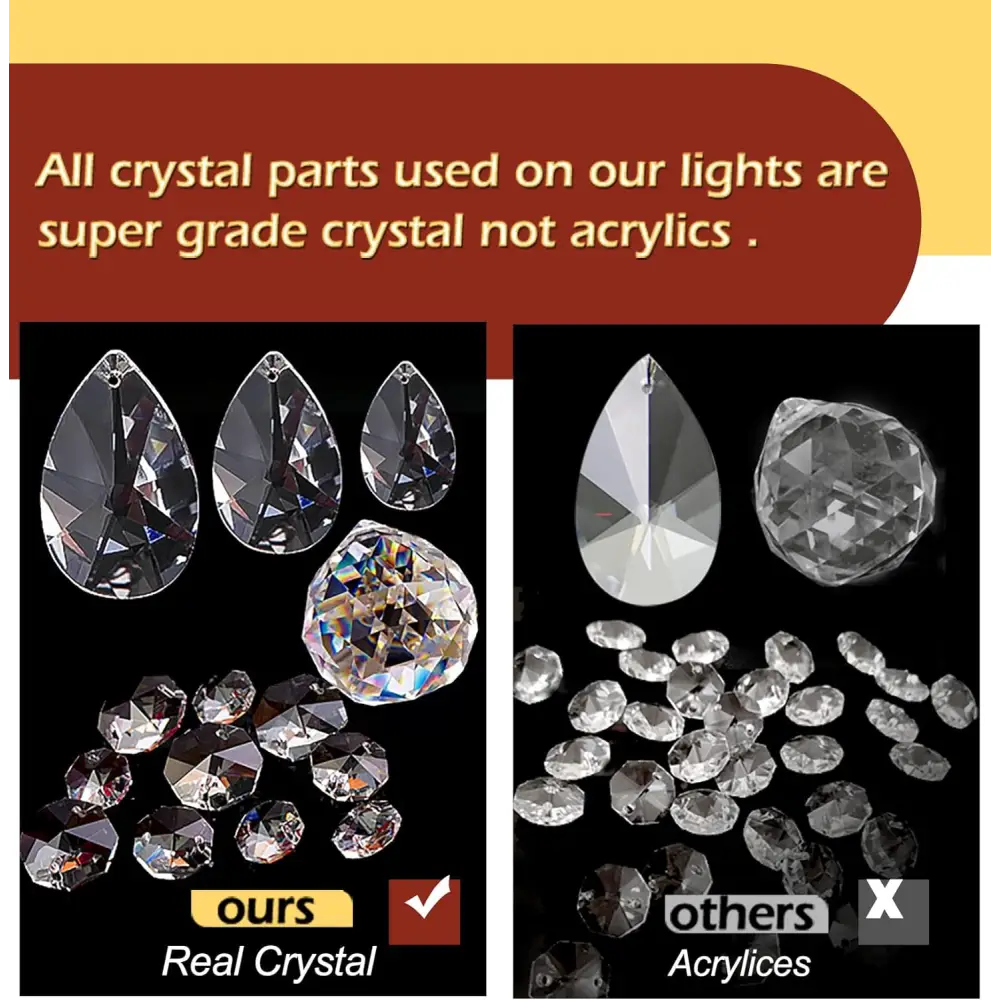 Crystal Chandelier LED Ceiling Light 4 lights Black - Home & Garden > Lighting