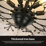 Crystal Chandelier LED Ceiling Light 4 lights Black - Home & Garden > Lighting