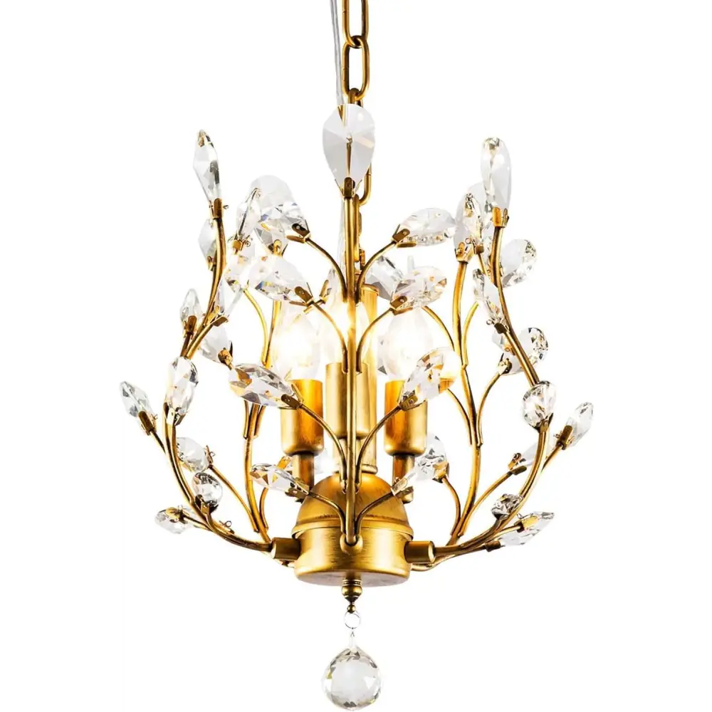 Crystal Chandelier Vintage 3 Lights Gold - Home & Garden > Lighting