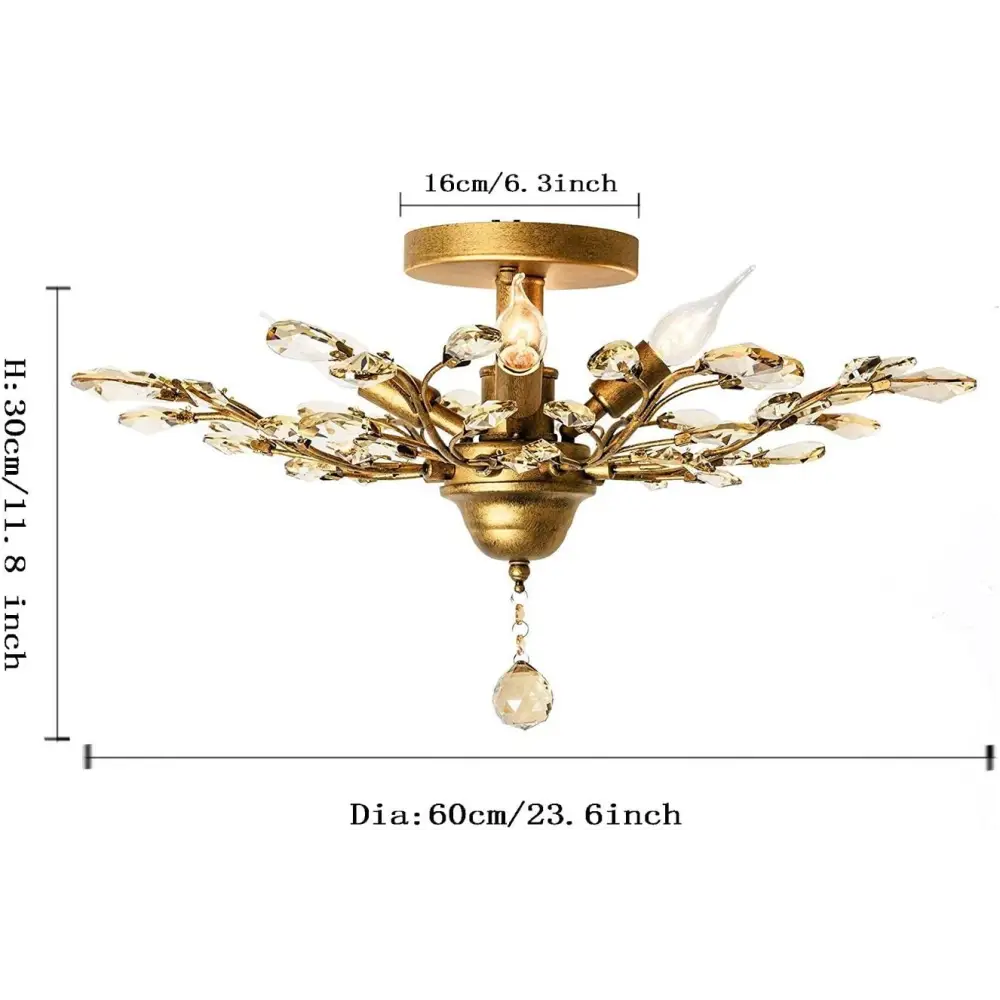 Crystal Chandelier Vintage 4 Lights Gold - Home & Garden > Lighting