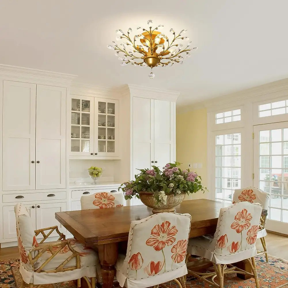 Crystal Chandelier Vintage 4 Lights Gold - Home & Garden > Lighting