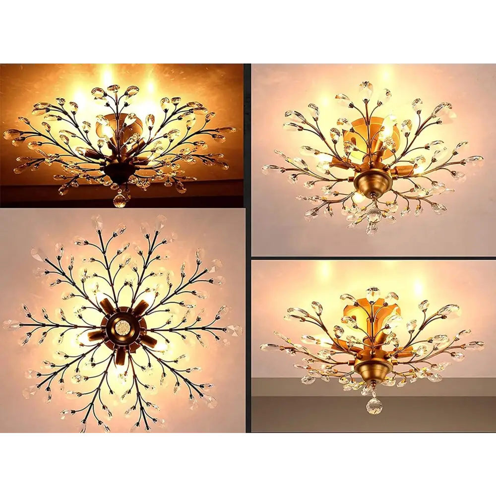 Crystal Chandelier Vintage 5 Lights Gold - Home & Garden > Lighting
