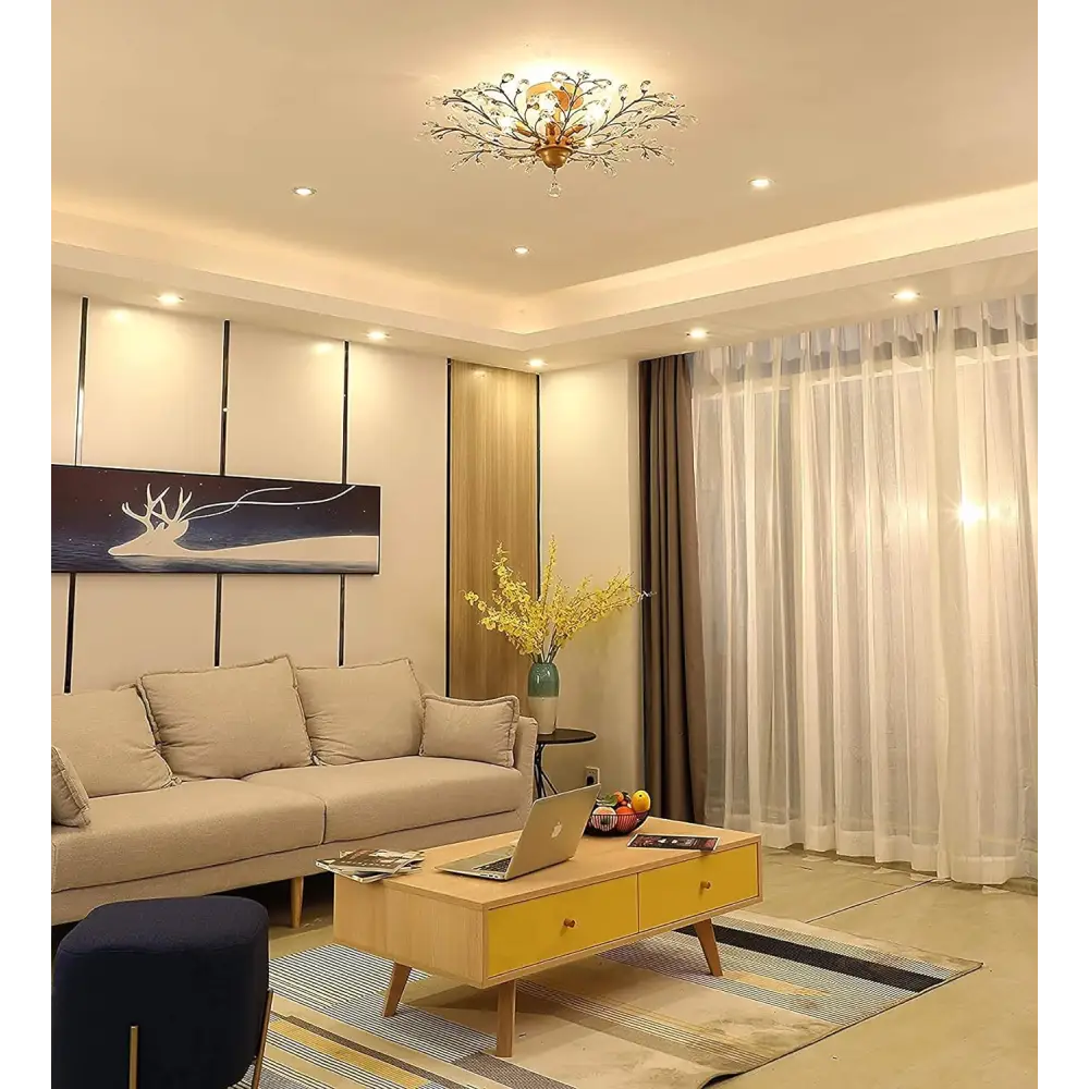 Crystal Chandelier Vintage 5 Lights Gold - Home & Garden > Lighting