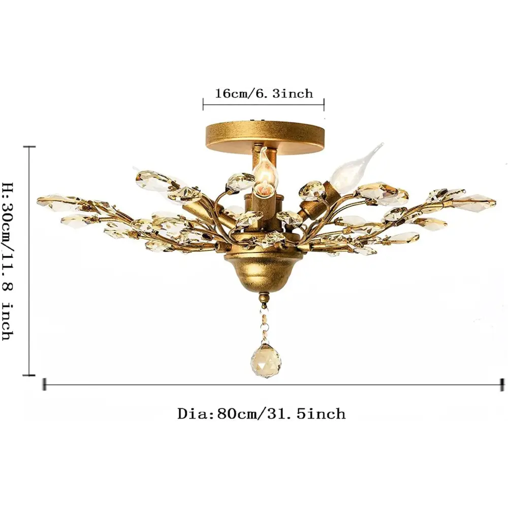 Crystal Chandelier Vintage 5 Lights Gold - Home & Garden > Lighting