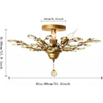 Crystal Chandelier Vintage 5 Lights Gold - Home & Garden > Lighting