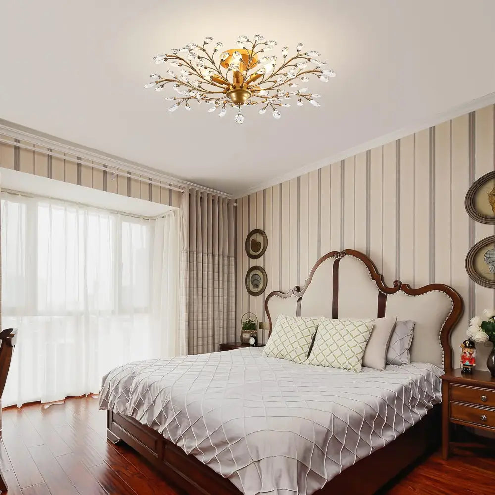 Crystal Chandelier Vintage 5 Lights Gold - Home & Garden > Lighting