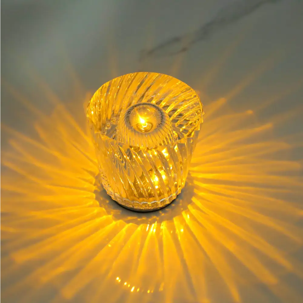 Crystal LED Table Lamp with Starburst Effect Rechargeable and Portable Design,Type C 90mm (H) *88mm (W) - Home & Garden