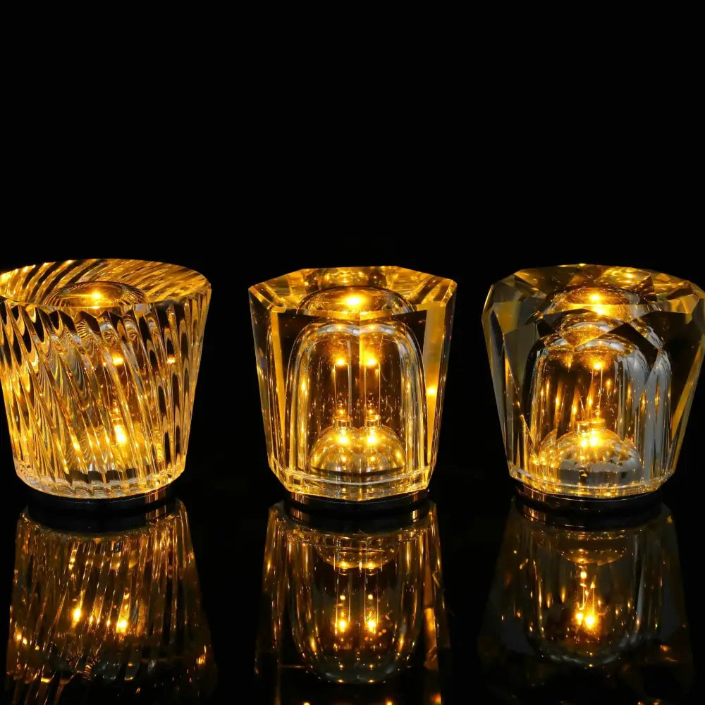 Crystal LED Table Lamp with Starburst Effect Rechargeable and Portable Design,Type C 90mm (H) *88mm (W) - Home & Garden