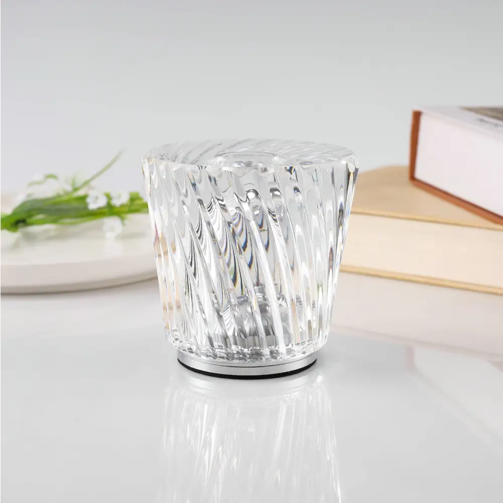 Crystal LED Table Lamp with Starburst Effect Rechargeable and Portable Design,Type C 90mm (H) *88mm (W) - Home & Garden