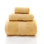 Curry Luxury 100% Cotton Towel Set - 3-Piece Combed Cotton Bath Towel Set - Home & Garden > Bathroom Accessories > Bath