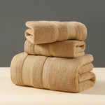 Curry Luxury 3-Piece 100% Cotton Towel Set - Bath Hand & Face Towels - Home & Garden > Bathroom Accessories > Bath