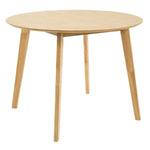 Cusco 100cm Round Dining Table Scandinavian Style Solid Rubberwood Natural - Furniture > Dining