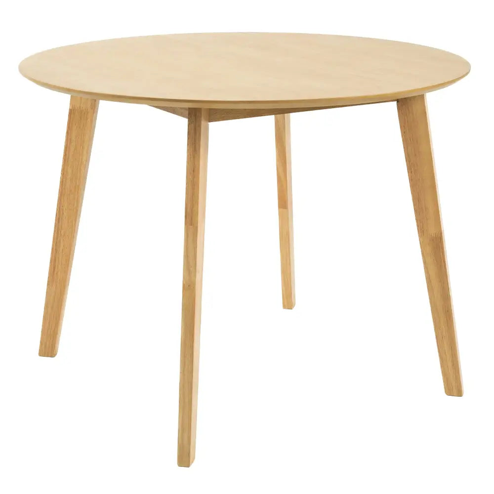 Cusco 100cm Round Dining Table Scandinavian Style Solid Rubberwood Natural - Furniture > Dining